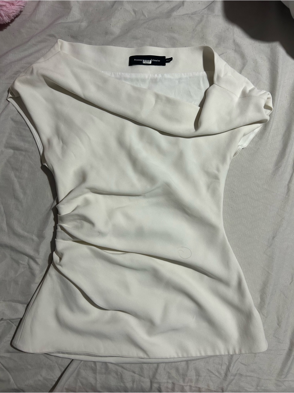 Proenza Schouler Off-White One-Shoulder Draped Top